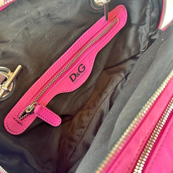 Dolce & Gabbana Large Fuchsia “Lily Glam” Canvas Shoulder Bag - Picture 5 of 11